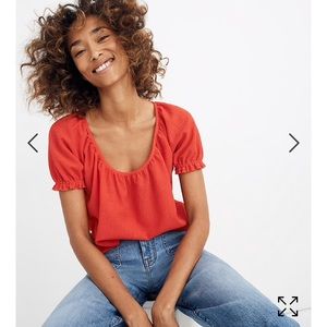 Madewell Texture and Thread Peasant Top